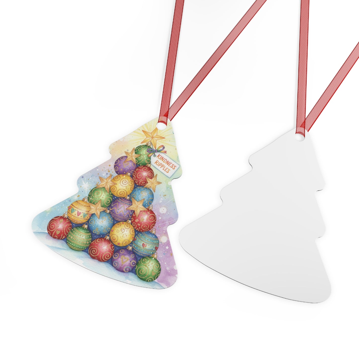 Kindness Ripples Christmas Tree Metal Ornament