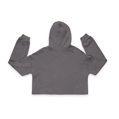 Beach Logo Cropped Hoodie — Women's Black Campus Pullover