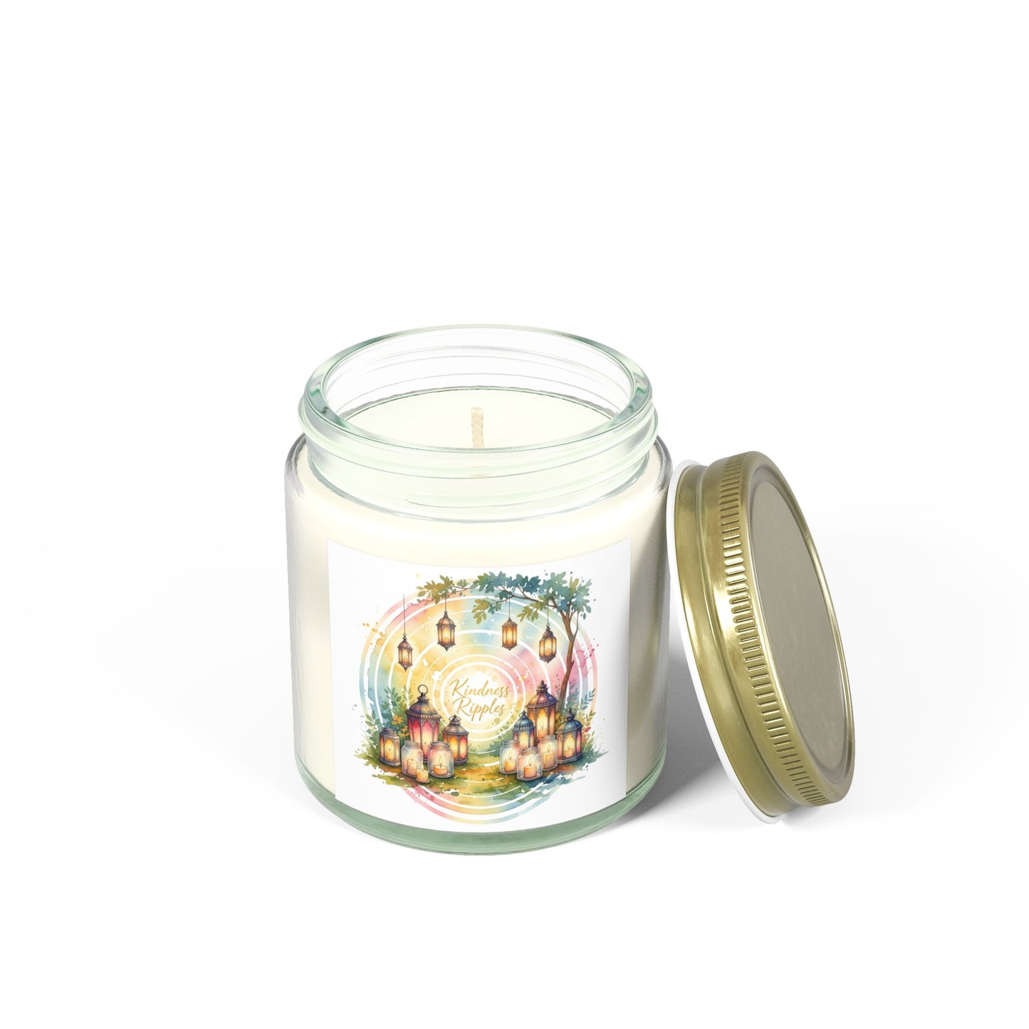 Coconut Apricot Scented Candles - Cozy Lantern Vibes (4oz)