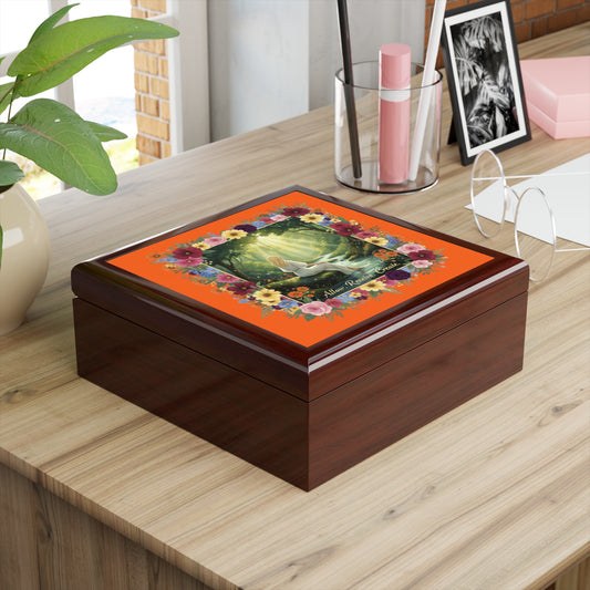 The Amanda - Floral Serenity Jewelry Box - Allow, Receive, Create Design
