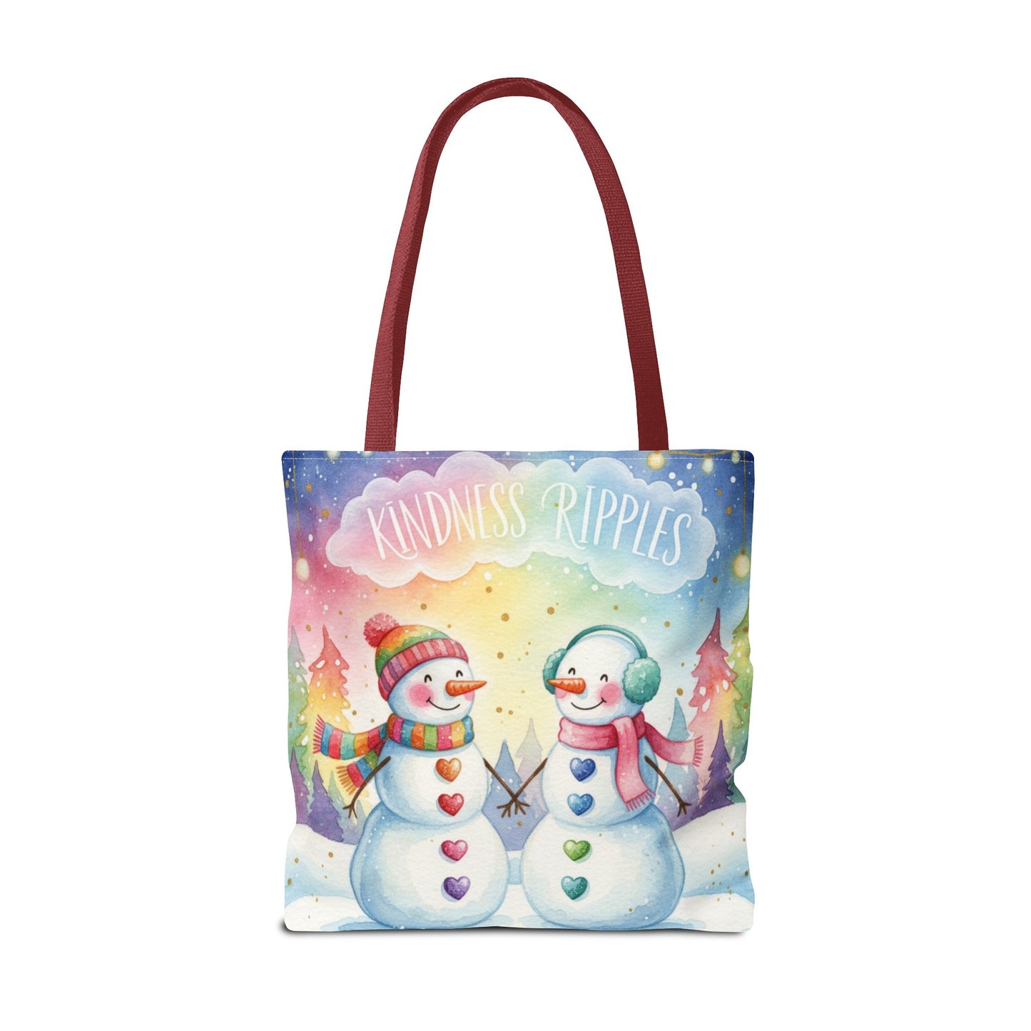Whimsical Snowman Tote Bag - Kindness Ripples Design