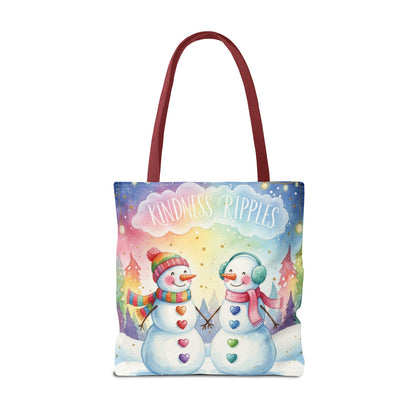 Whimsical Snowman Tote Bag - Kindness Ripples Design