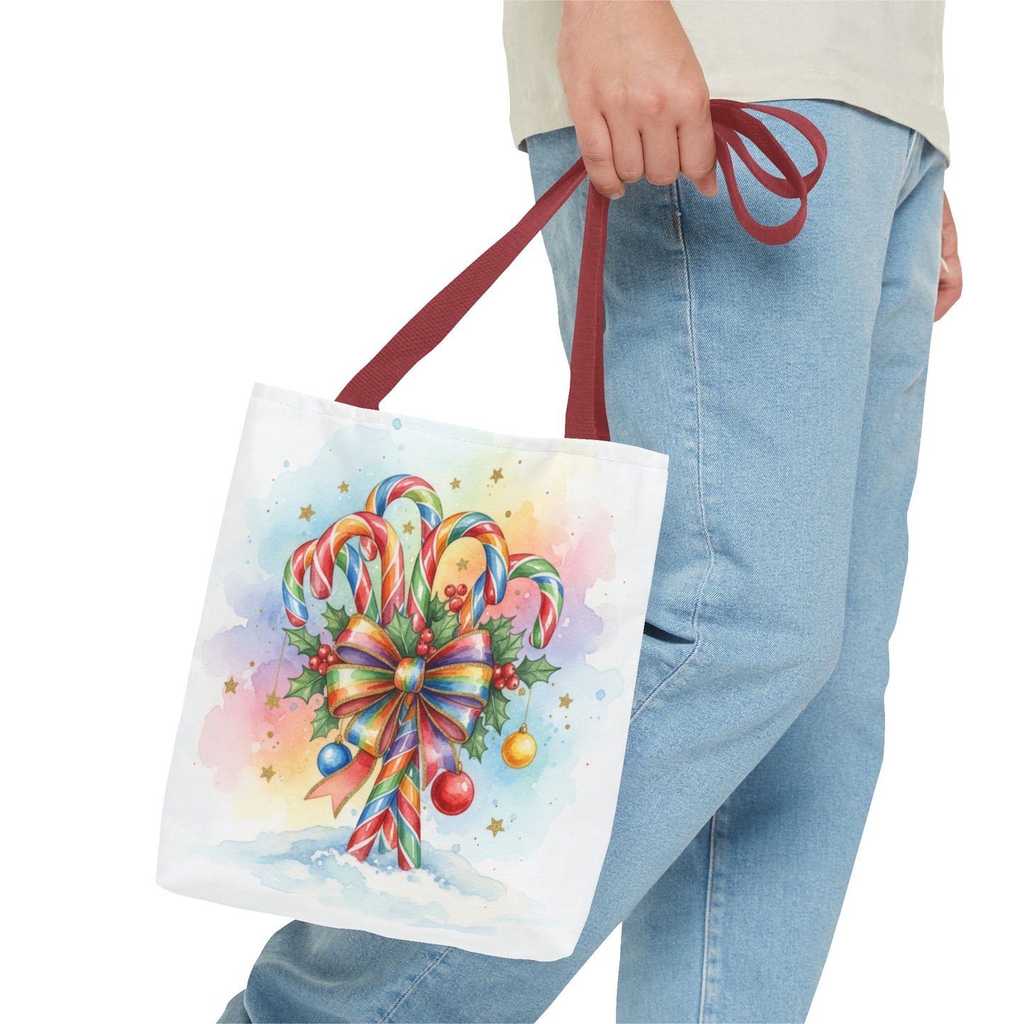 Festive Candy Cane Tote Bag