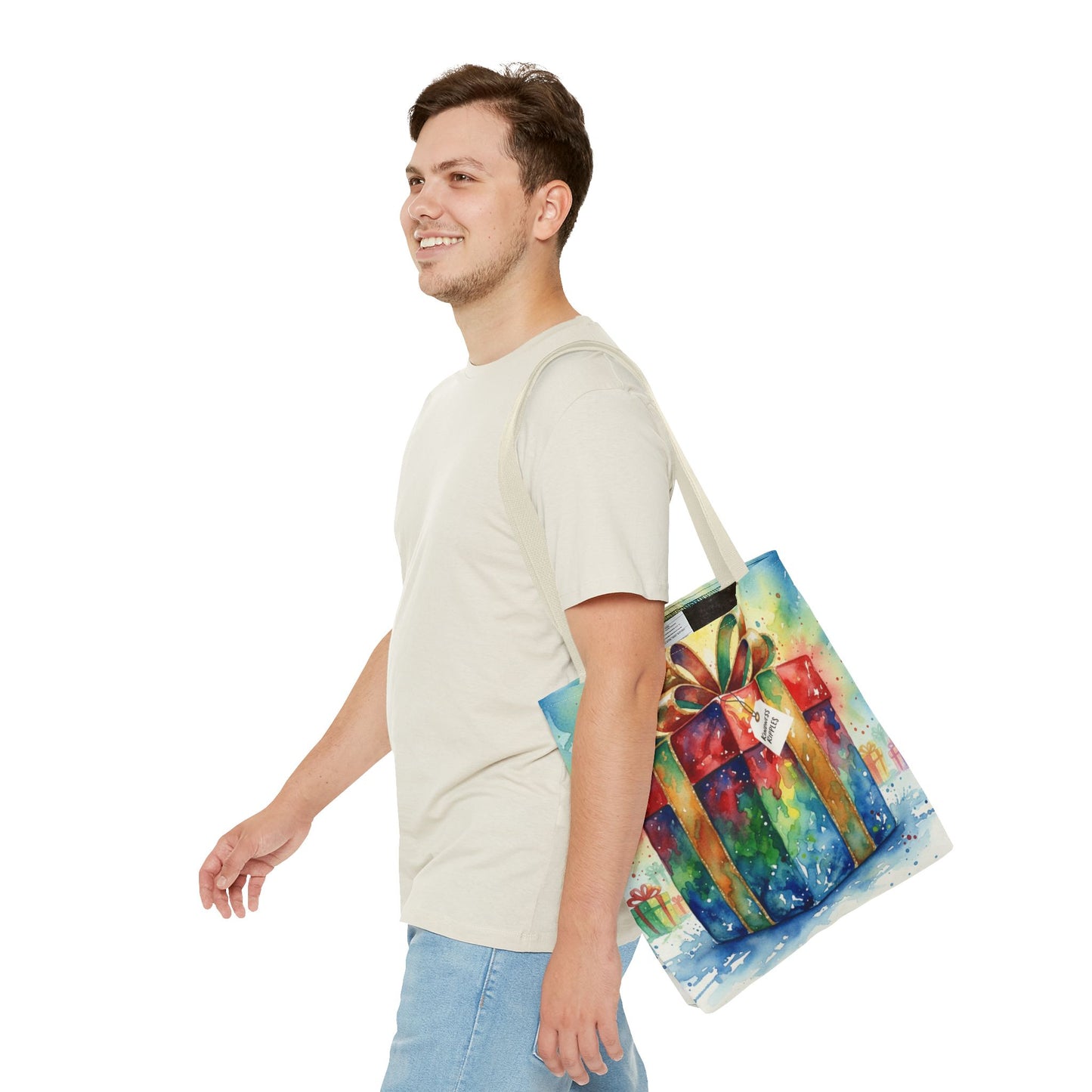 Colorful Gift Tote Bag - Perfect for Holidays & Celebrations -Simple message of Kindness - Reusable