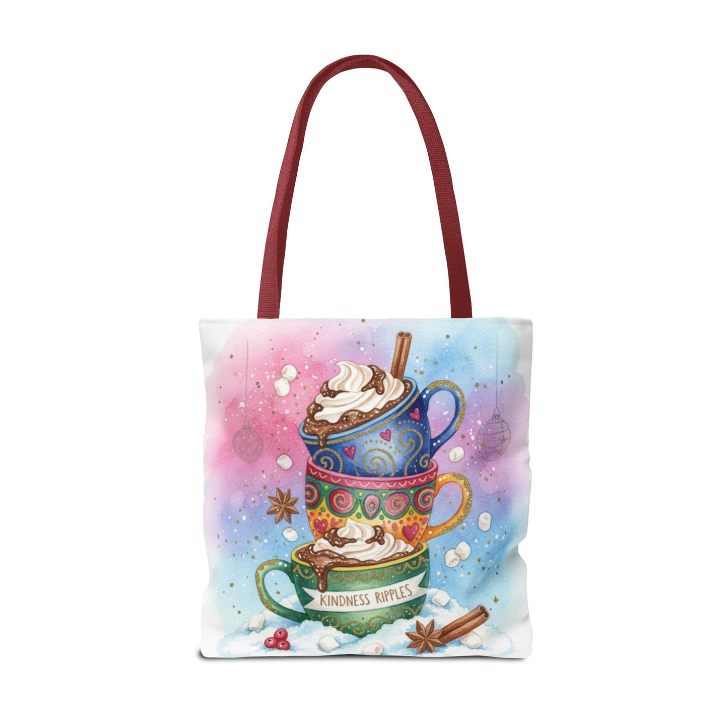 Colorful Hot Cocoa Tote Bag – Festive Winter Vibes