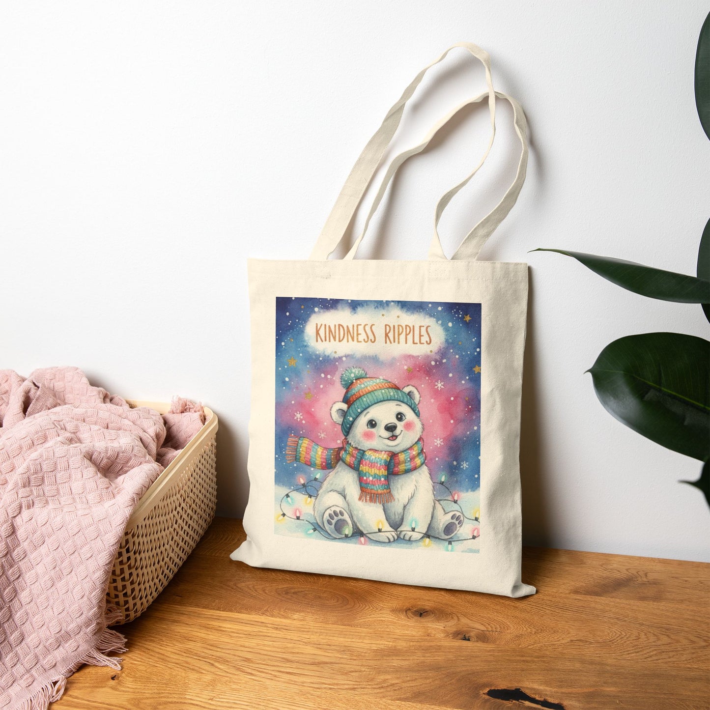 Cute Polar Bear Kindness Tote Bag
