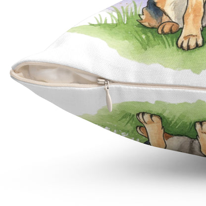 German Shepherd Decorative Pillow — 'Kindness Ripples' Watercolor Dog Throw Pillow
