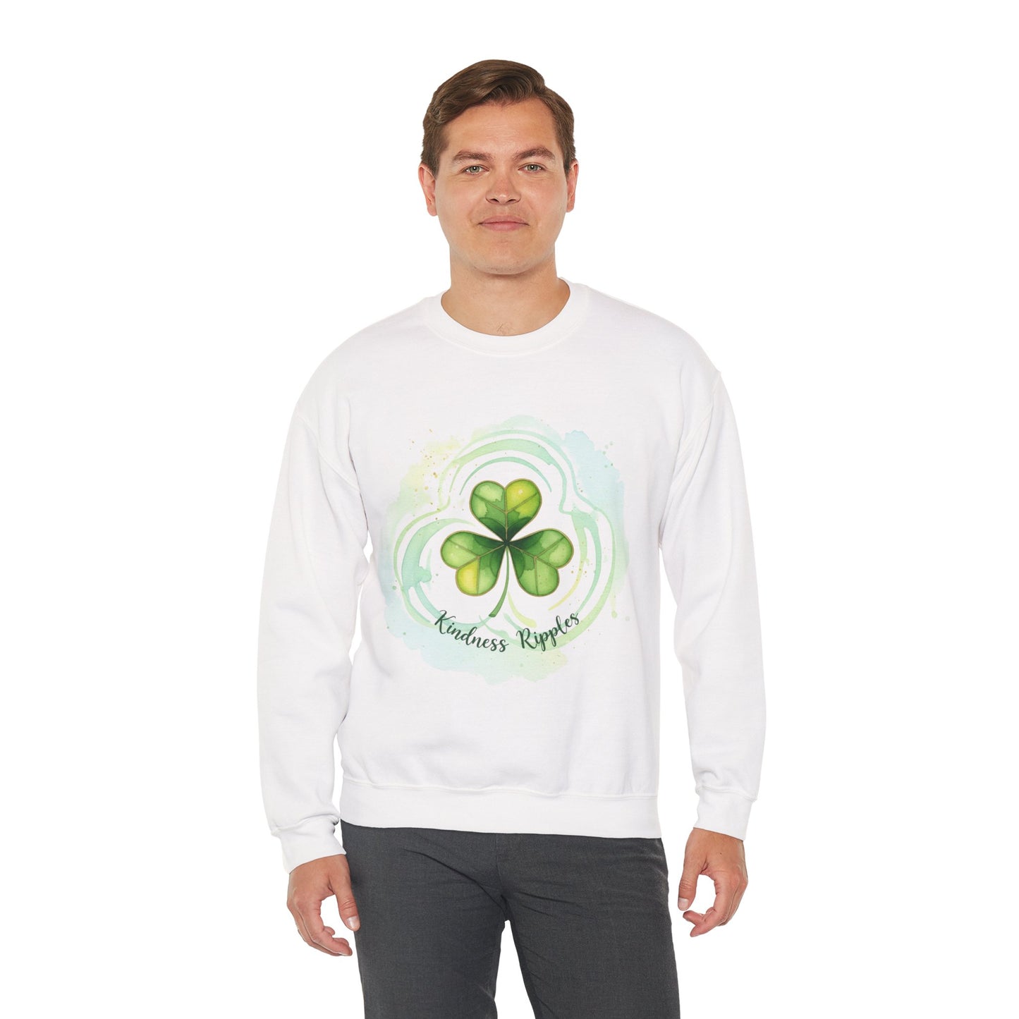 Kindness Ripples Crewneck Sweatshirt - Unisex St. Patrick's Day Apparel - Shamrock - Green - Trinity