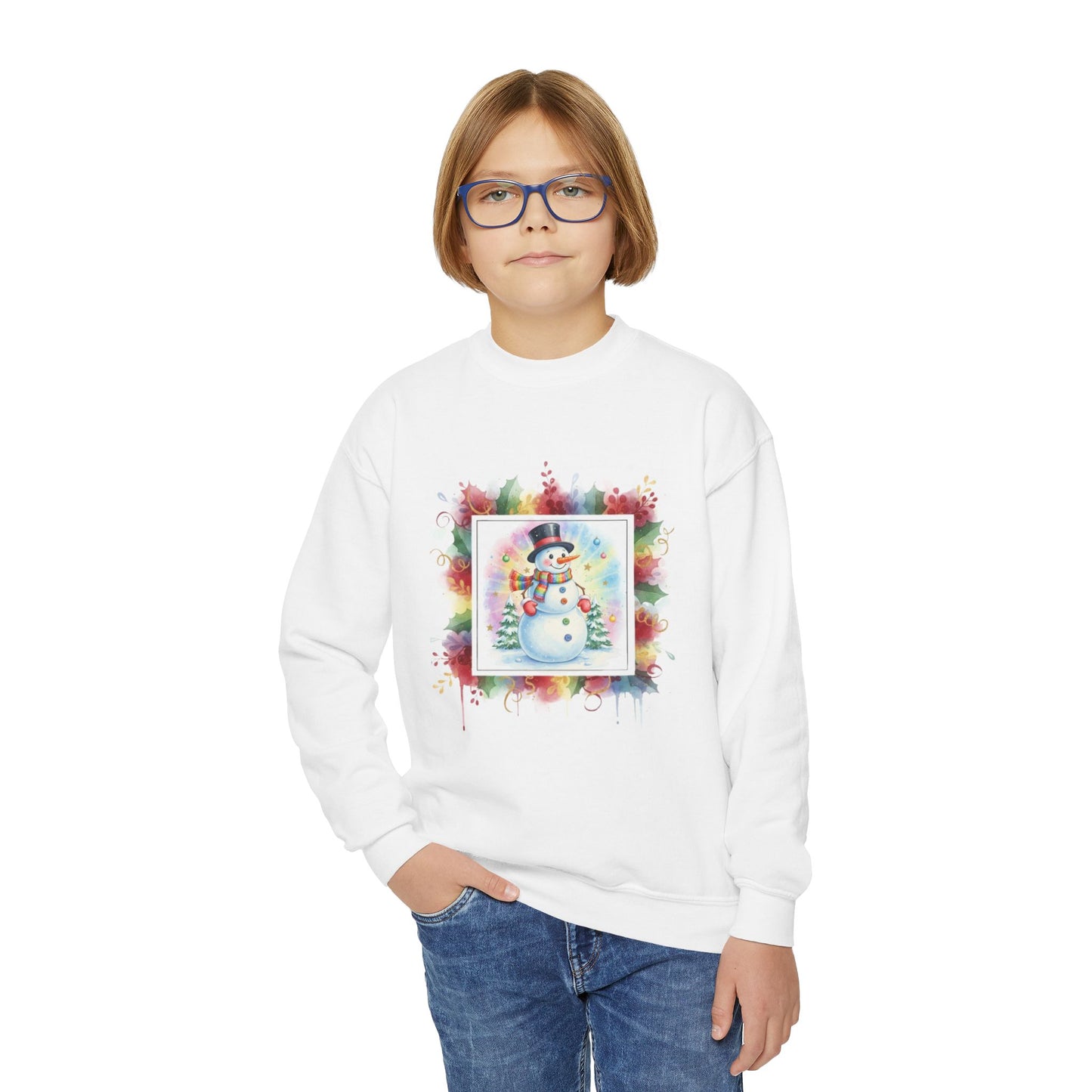 Snowman Youth Crewneck Sweatshirt - Cozy Holiday Apparel