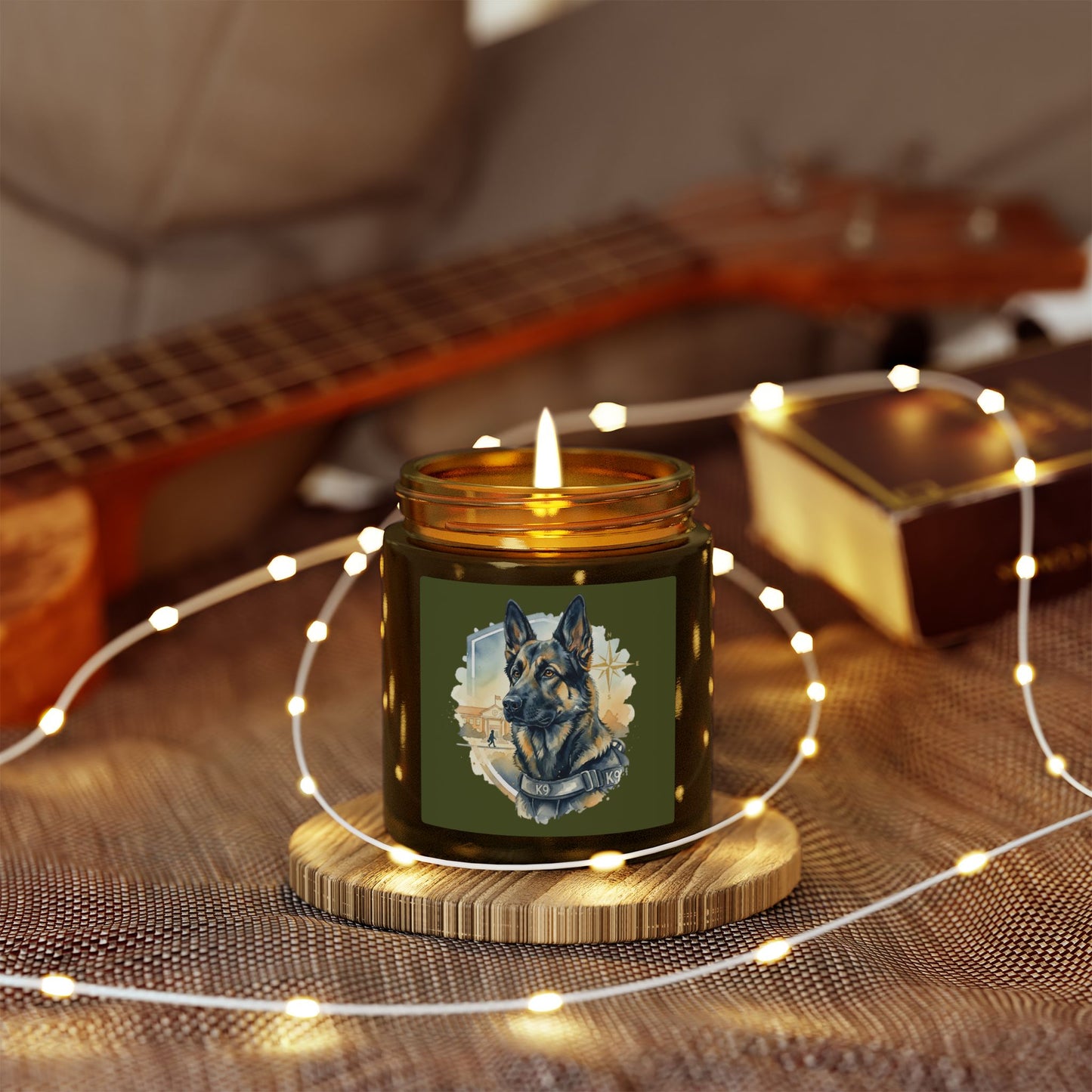 German Shepherd Coconut Apricot Scented Candle (4oz)