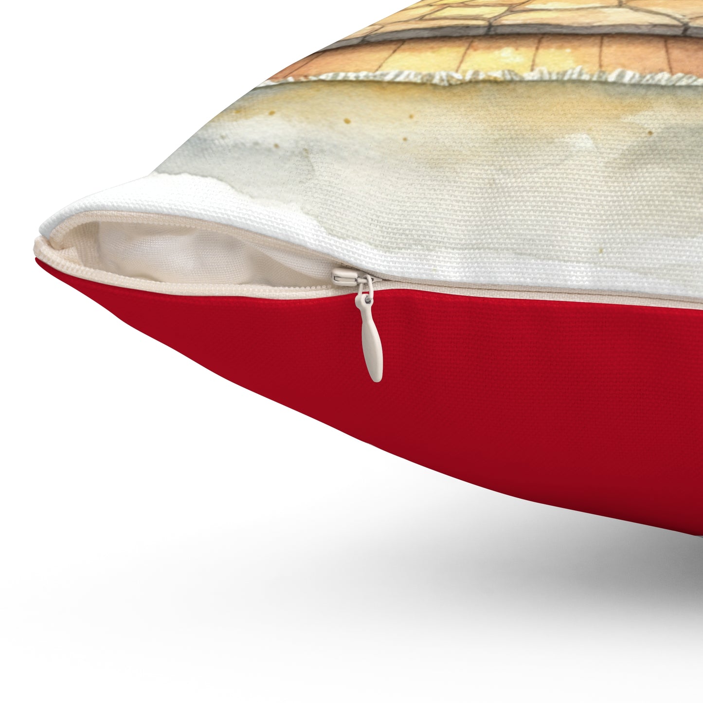 Yellow Lab Christmas Pillow – Holiday Tree & Gifts by the Fire Decorative Throw Pillow