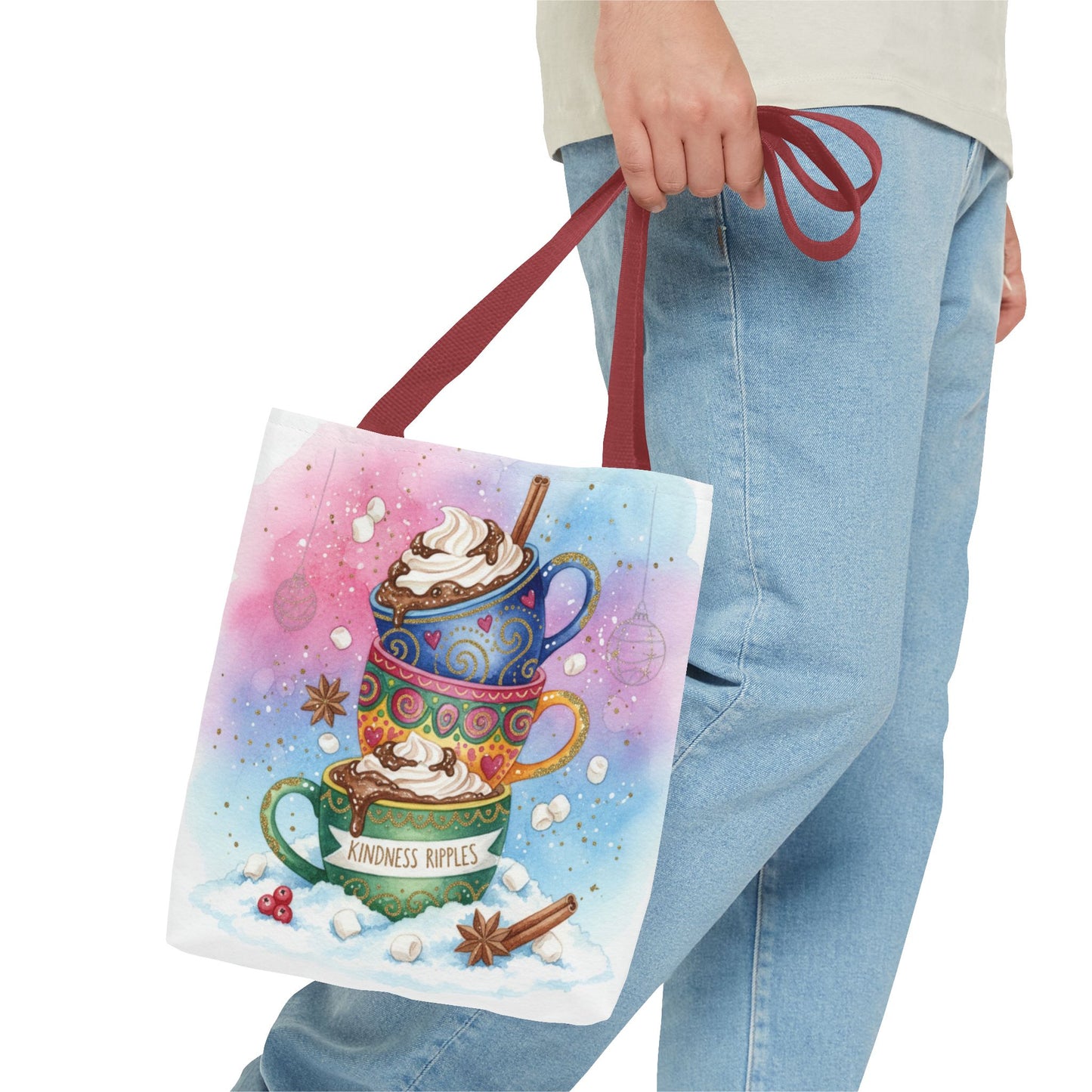 Colorful Hot Cocoa Tote Bag – Festive Winter Vibes