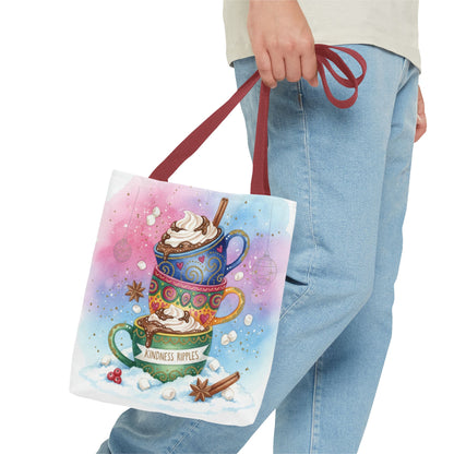 Colorful Hot Cocoa Tote Bag – Festive Winter Vibes