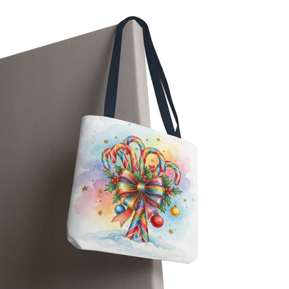 Festive Candy Cane Tote Bag