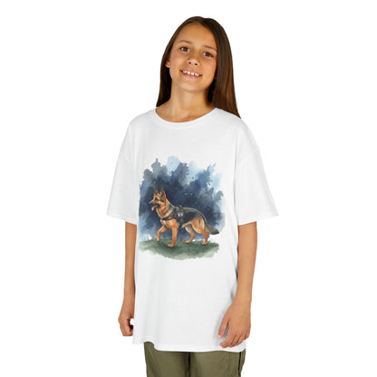 Kids German Shepherd Watercolor T‑Shirt — Cute Dog Tee for Children