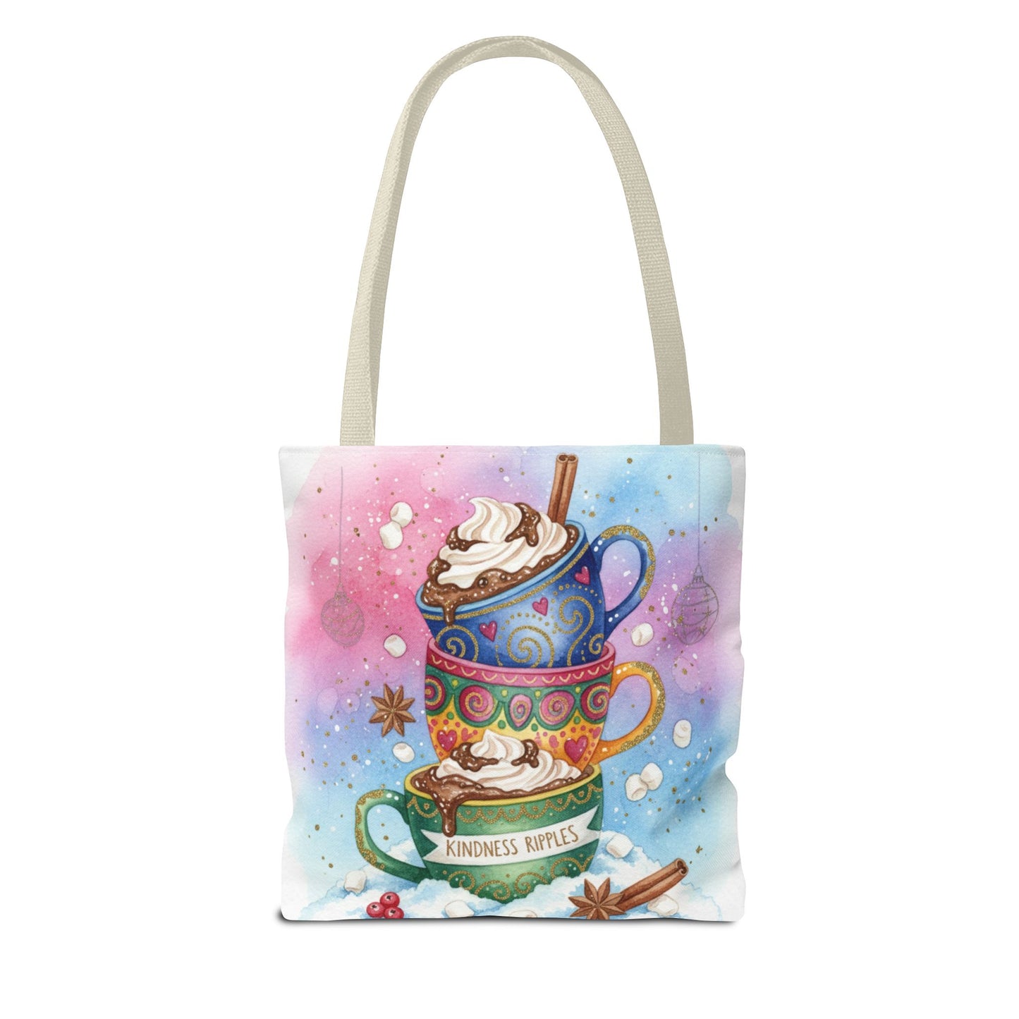 Colorful Hot Cocoa Tote Bag – Festive Winter Vibes