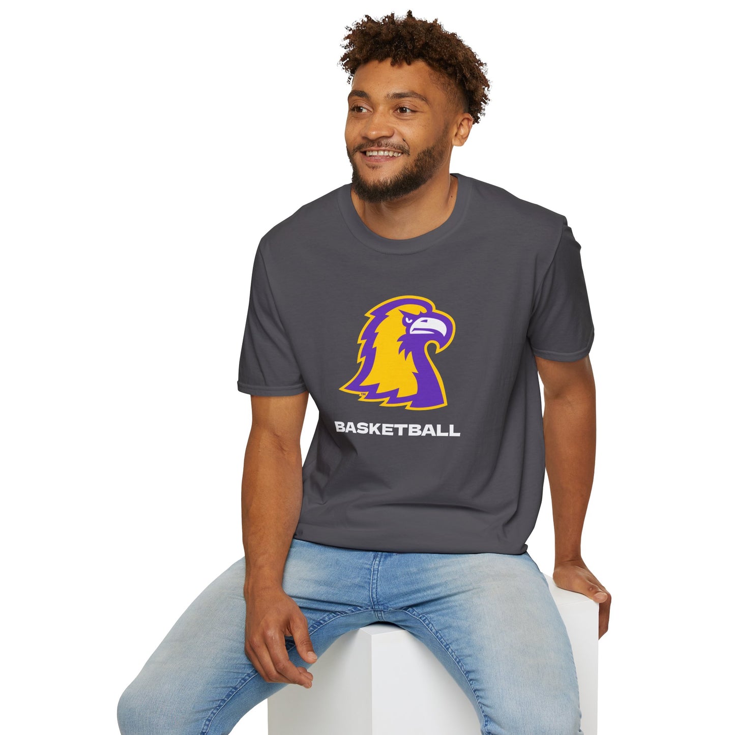 Golden Eagle Basketball T-Shirt — Purple & Gold Team Logo Tee