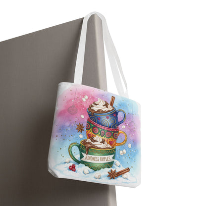 Colorful Hot Cocoa Tote Bag – Festive Winter Vibes