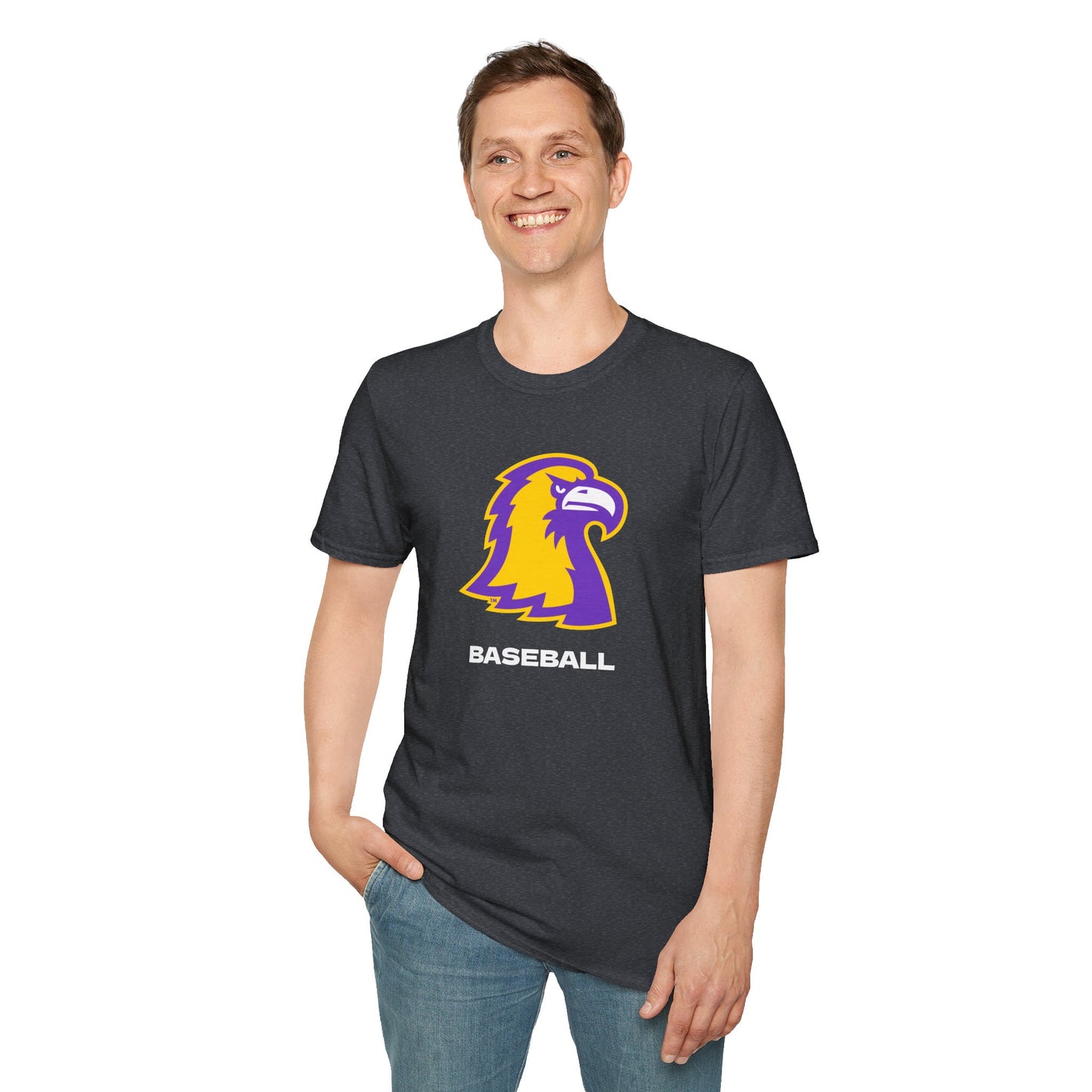 Golden Eagle Baseball T-Shirt – Purple & Gold Team Logo Tee