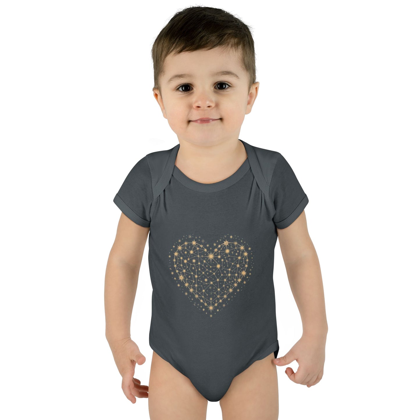Heart Star Pattern Infant Bodysuit