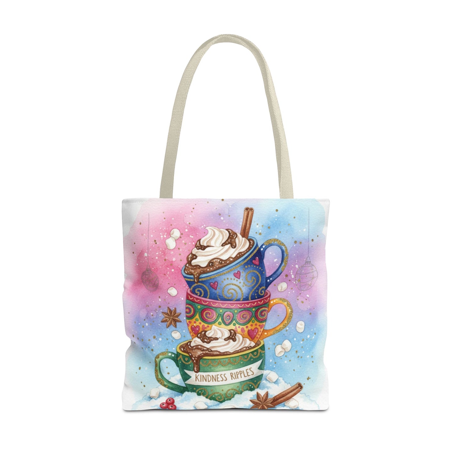 Colorful Hot Cocoa Tote Bag – Festive Winter Vibes