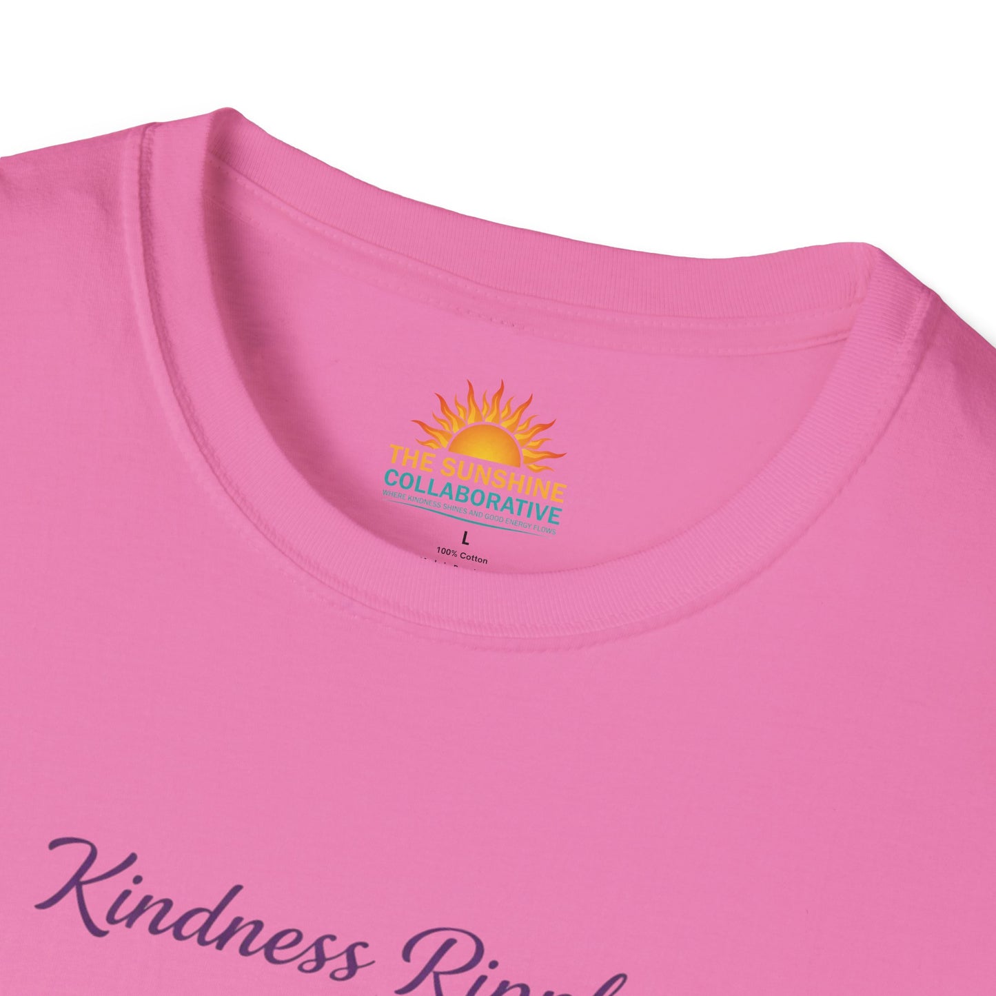 Unisex Softstyle Kindness Ripples Dogwoods and Sunshine T-Shirt, Cookeville, TN, Purple and Gold, Waterfall Capital of the World