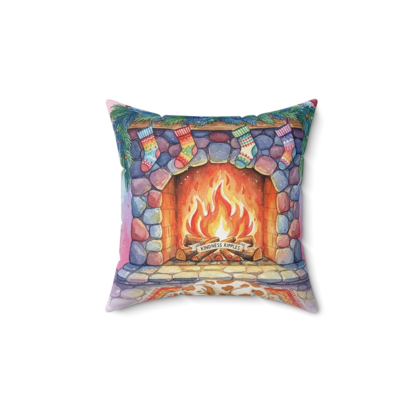 Cozy Fireplace Decorative Pillow