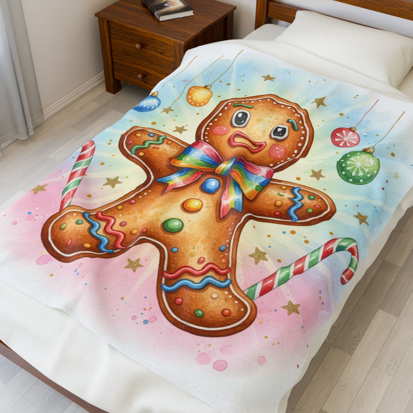 Gingerbread Christmas Plush Blanket