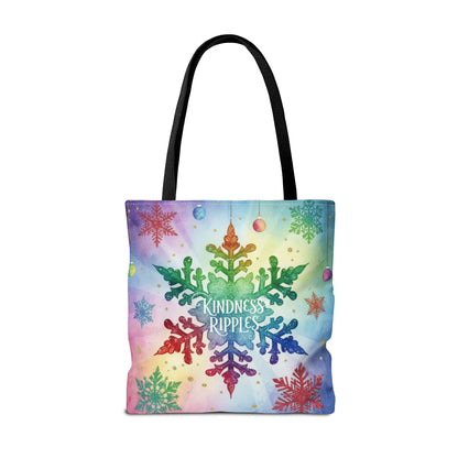 Kindness Ripples Winter Snowflake Tote Bag Colorful Kindness