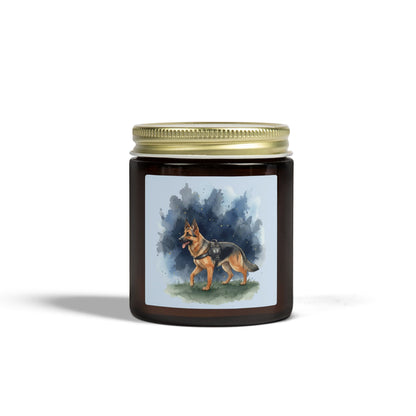 German Shepherd Scented Candle — Coconut Apricot Wax (4oz & 9oz)