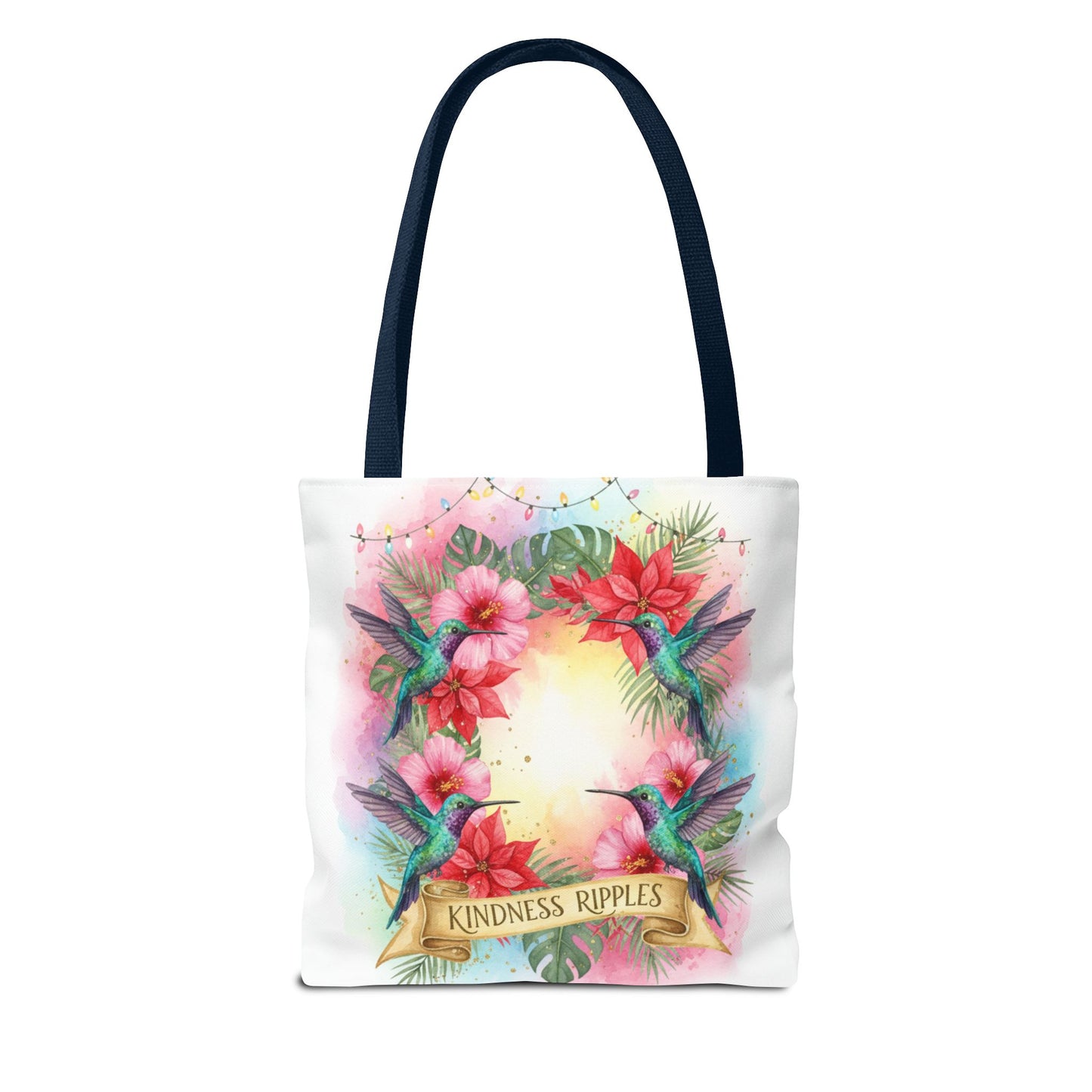 Colorful Kindness Christmas Hummingbirds Tote Bag