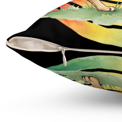 Kindness Ripples German Shepherd Pillow — Rainbow Retro Decorative Pillow