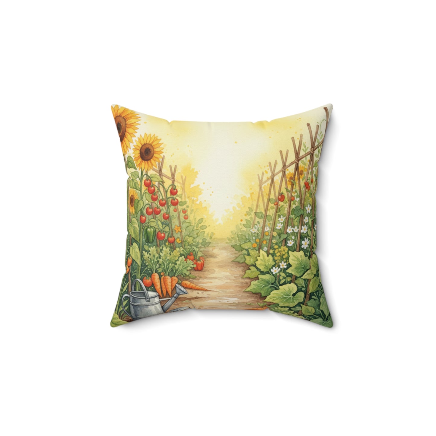Sunshine Garden: Vibrant Watercolor Harvest Pillow