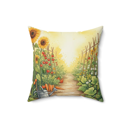 Sunshine Garden: Vibrant Watercolor Harvest Pillow