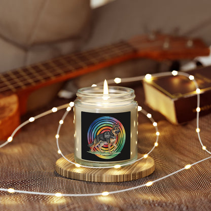 Coconut Apricot Scented Candle — Rainbow German Shepherd 4oz/9oz