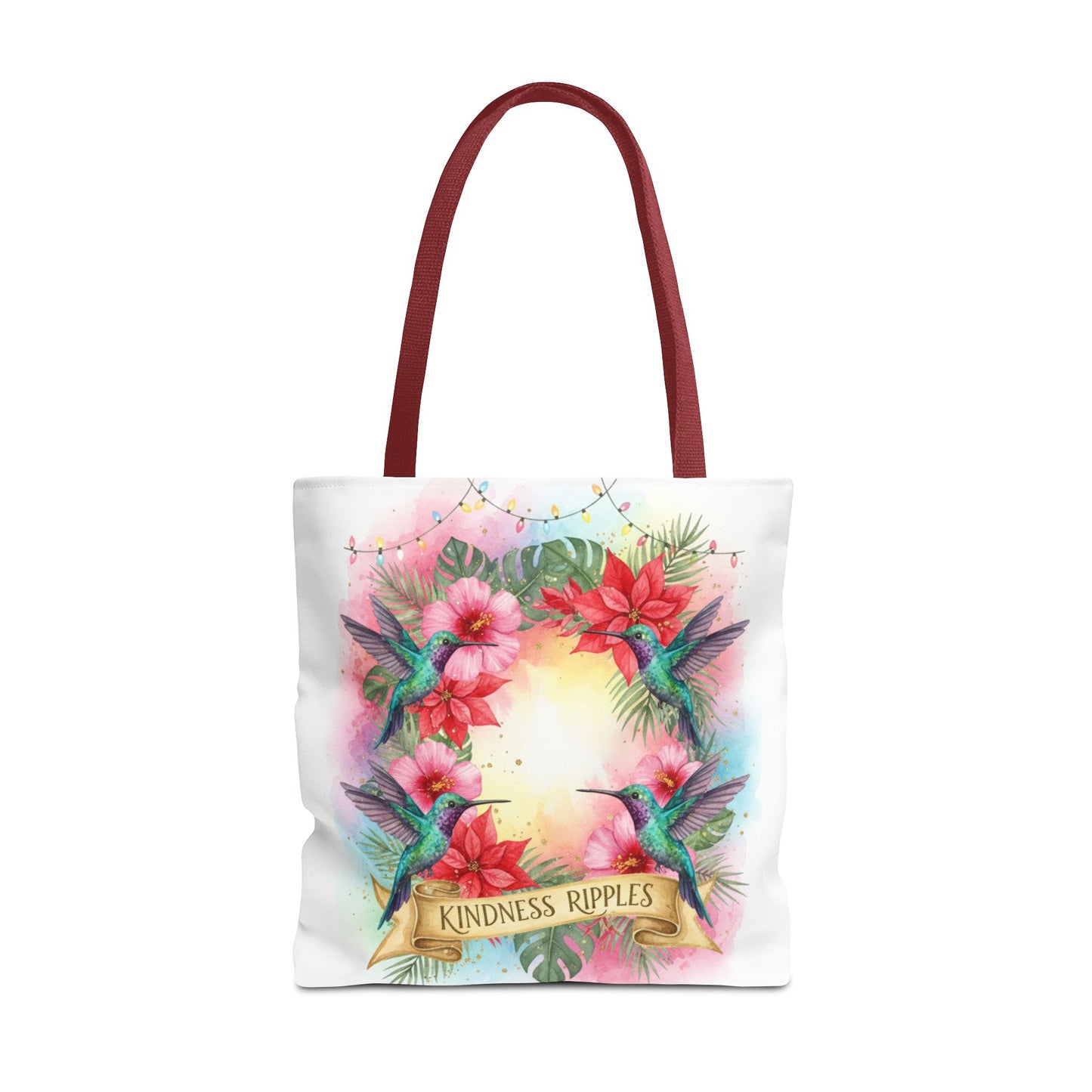 Colorful Kindness Christmas Hummingbirds Tote Bag