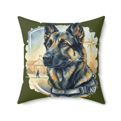 K9 German Shepherd Decorative Pillow – Military Green Dog Lover Throw Pillow