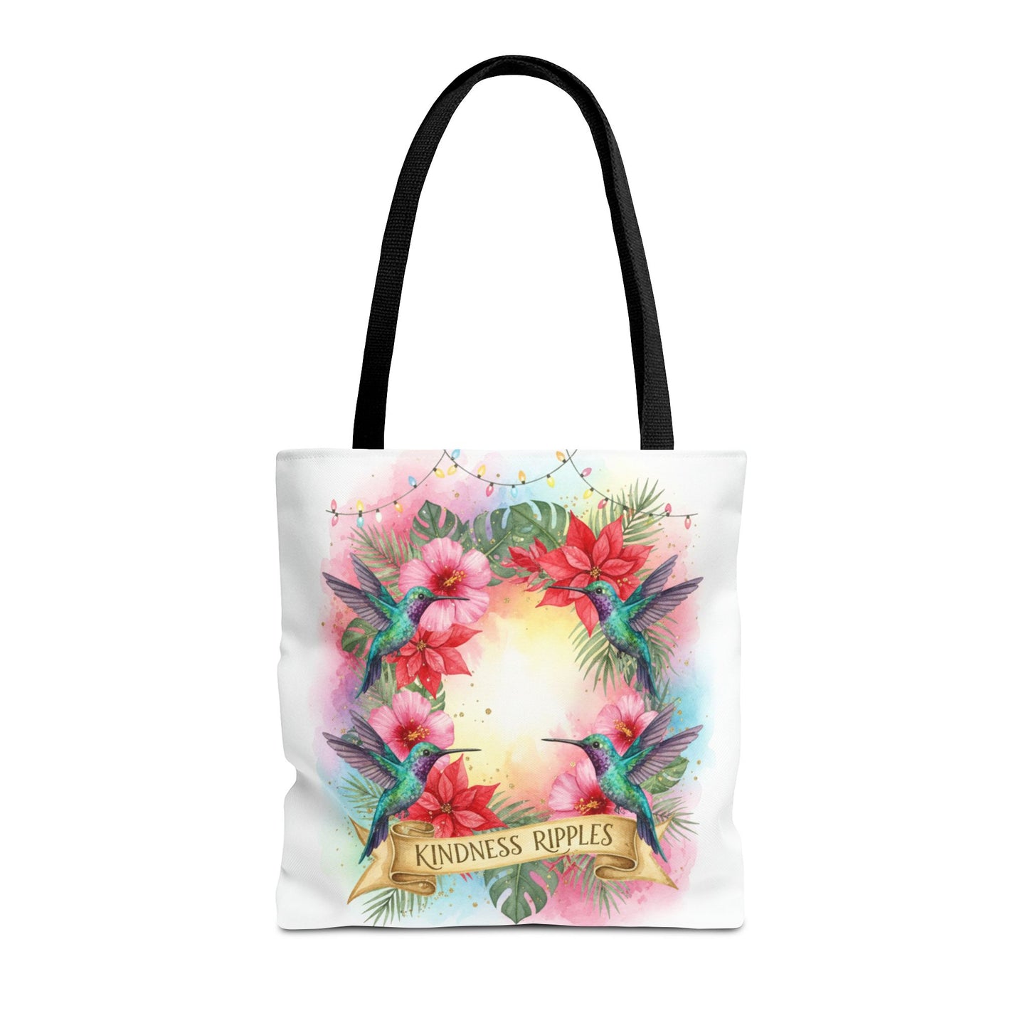 Colorful Kindness Christmas Hummingbirds Tote Bag