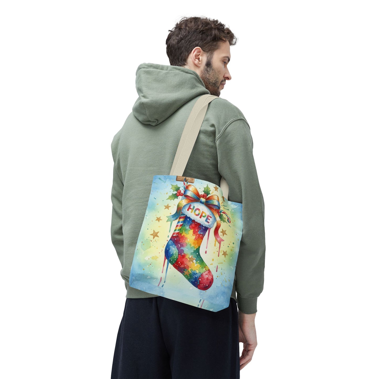 Colorful Holiday Hope Tote Bag