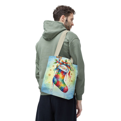 Colorful Holiday Hope Tote Bag