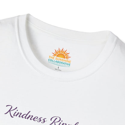 Unisex Softstyle Kindness Ripples Dogwoods and Sunshine T-Shirt, Cookeville, TN, Purple and Gold, Waterfall Capital of the World