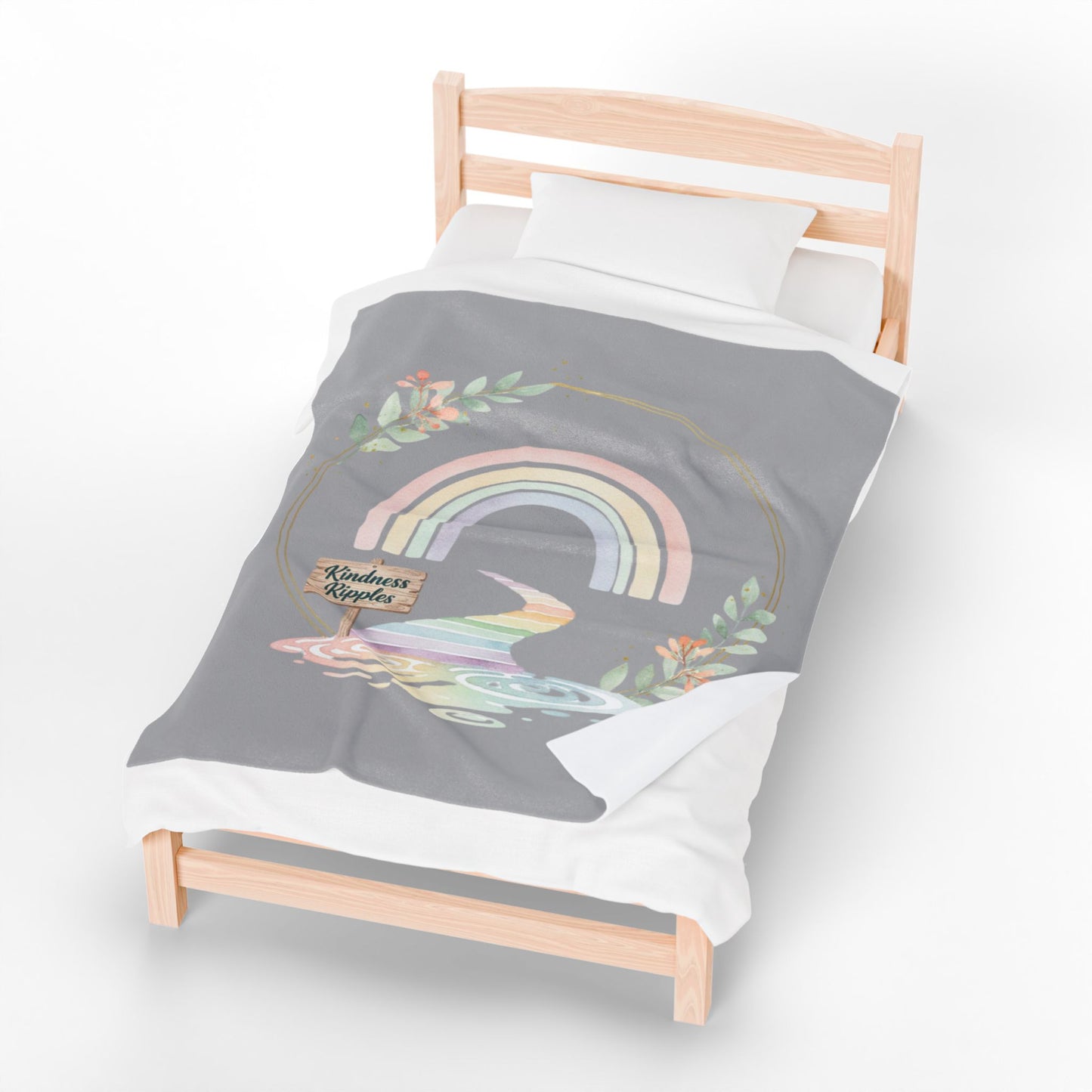 Rainbow Kindness Ripples Velveteen Plush Blanket