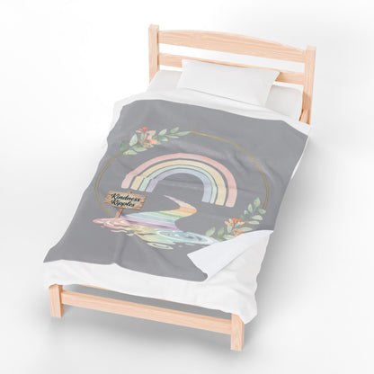 Rainbow Kindness Ripples Velveteen Plush Blanket