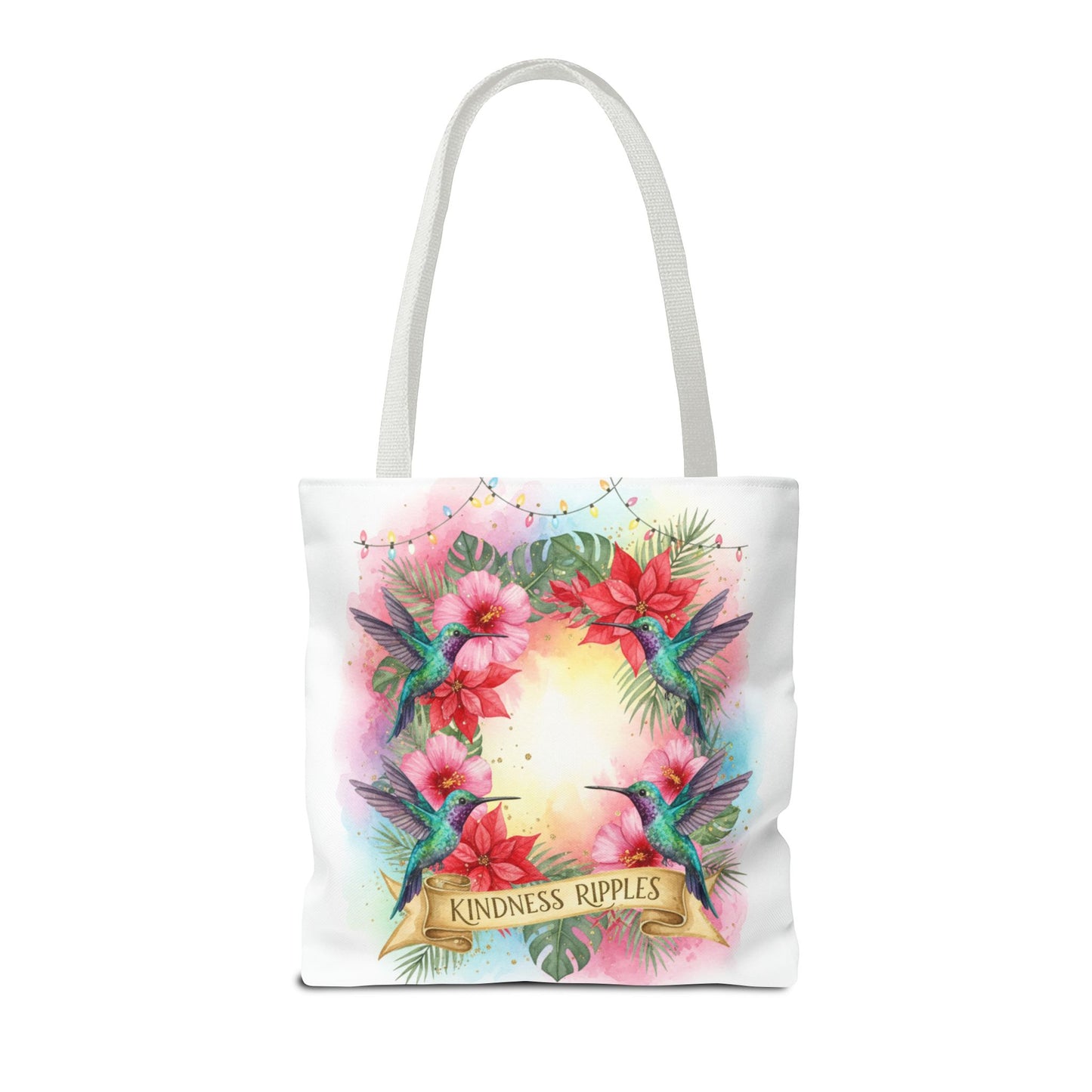 Colorful Kindness Christmas Hummingbirds Tote Bag
