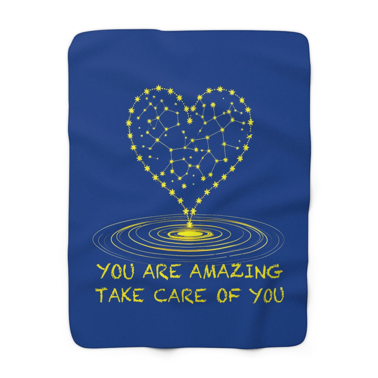 Cozy Sherpa Fleece Blanket - Inspirational Starry Heart Design, Self-Care Gift, Home Decor, Cozy Nights, Thoughtful Present
