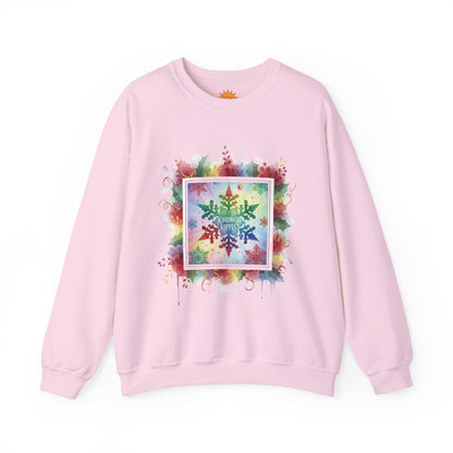 Rainbow Snowflake Kindness Crewneck Sweatshirt