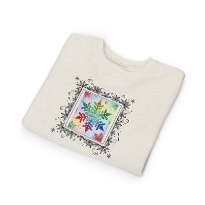 Rainbow Snowflake Toddler Sweatshirt - Kindness Ripples Design
