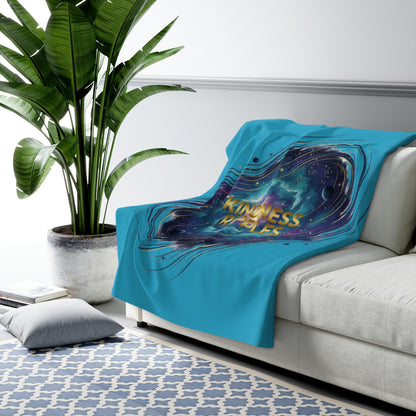 Galactic Kindness Sherpa Blanket, Cozy Fleece Throw for Space Lovers, Warm Gifts for Friends, Home Décor, Relaxing Bedtime Accessory