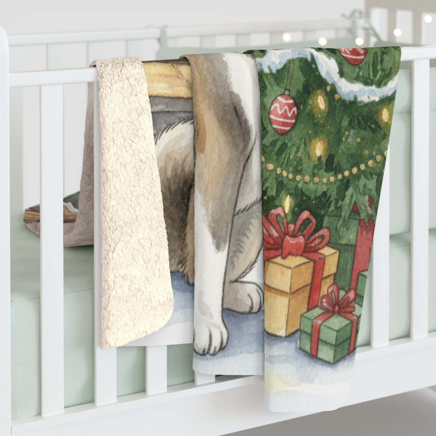 Who's that Akita? Cuddly and mighty! Sherpa Blanket Holiday Throw