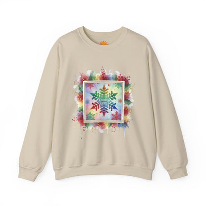 Rainbow Snowflake Kindness Crewneck Sweatshirt